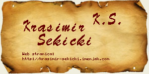 Krasimir Sekicki vizit kartica